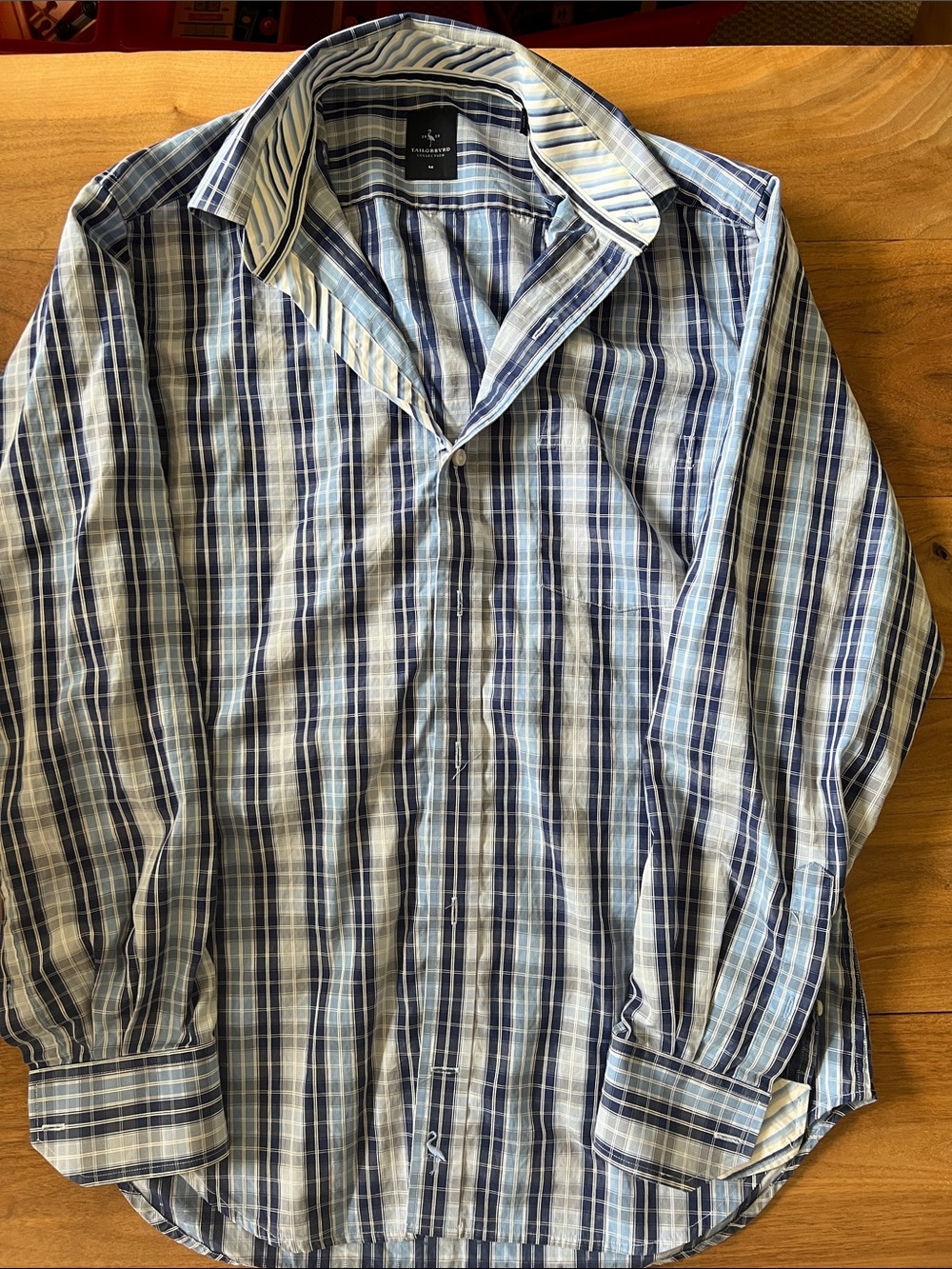 Taylor Byrd Men’s Medium Blue Button Down Shirt Business Casual